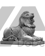 Ryczący lew z betonu - figura dekoracyjna
