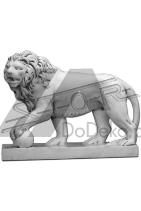 Figura dekoracyjna - betonowy lew lewy